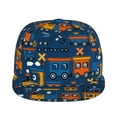 thumbnail image 2 of Daiia Funny Steam Train print Flat Bill Hats Flat Brim Trucker Cap Baseball Cap Adjustable Classic Low Profile Hat Unconstructed Plain Cap, 2 of 9