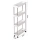 thumbnail image 4 of 4 Capas Rack Almacenamiento Estrecho Con Organizador Ruedas para Baño Doméstico () Blanco, 4 of 4