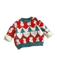thumbnail image 1 of Pullovers Décontractés à Manches Longues et Col Rond en Polaire pour Filles et Garçons, Motif Chaud, Rouge, 1 of 3