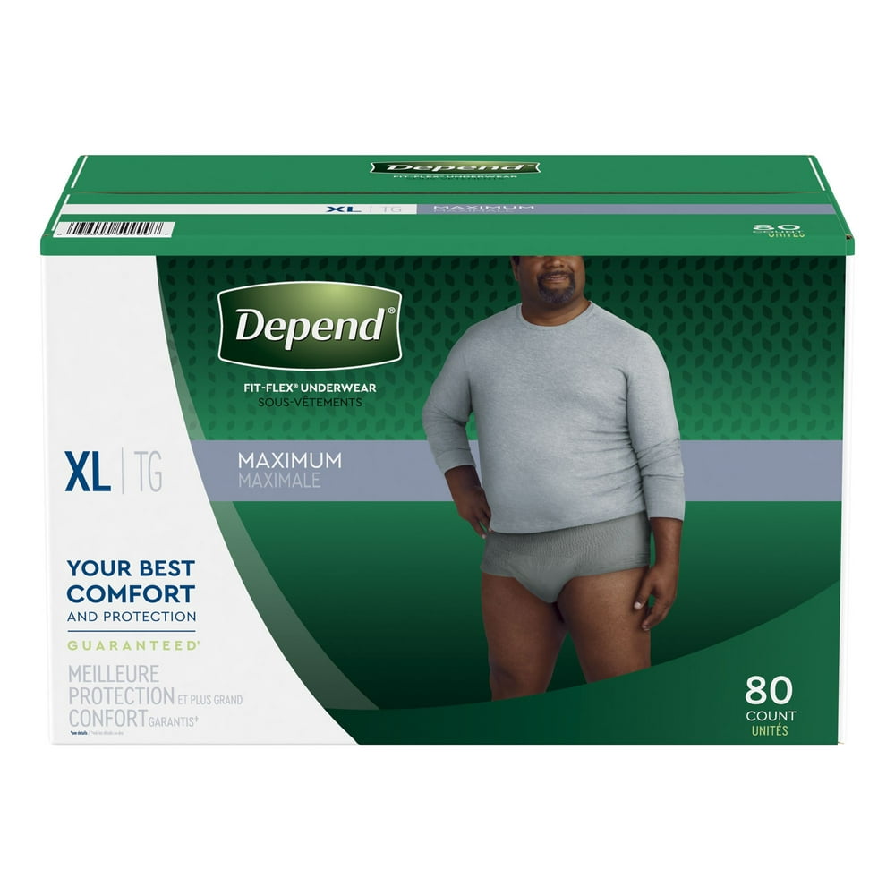 Depend Fit-Flex Extra Large Maximum Absorbency Underwear for Men 80 ...