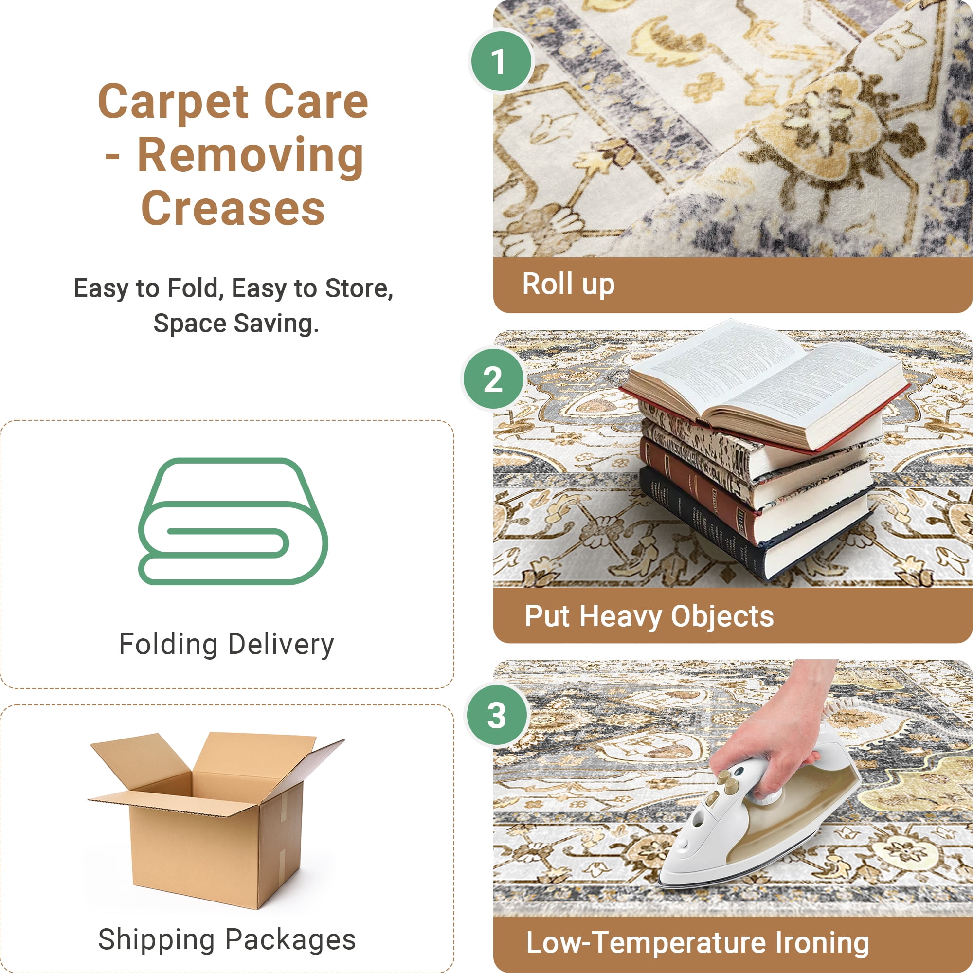 NewBuros 8'x10' Area Rugs for Living Room, Washable Non-Slip Vintage Tribal Print Rugs, Soft Low Pile Stain Resistant Carpet for Bedroom Dining Room, Gray & Yellow
