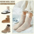 thumbnail image 2 of Womens Solid Mid Calf Socks, 5 Pairs Women's Solid Mid-Calf Socks,Winter Soft Thermal Cotton Knit Socks, 2 of 7