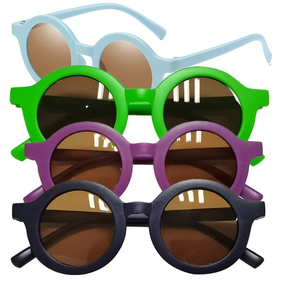 GJX 4Pcs Toddler Sunglasses Age 2-4,Great for Outdoor Activities Toddler Sunglasses,Comfortable for Extended Wear Toddler Sunglasses Age 1-2,Multicolor