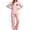 Pink, variant on CQXIDFH Pajamas for Women Cute Print Long Sleeve Pajama Set Cozy Soft Polyester Loungewear for Soft Comfy Pj Sets
