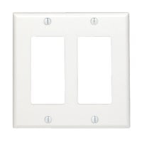 Leviton 2 Socket Outlet Plate, White