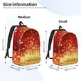 thumbnail image 4 of Japuie Red Gold Glitter Durable Canvas Laptop Backpack - Water-Resistant, Adjustable Shoulder Strap, Large Capacity for 15-17in Laptops, Stylish & Lightweight for School, Work & Travel, 4 of 5