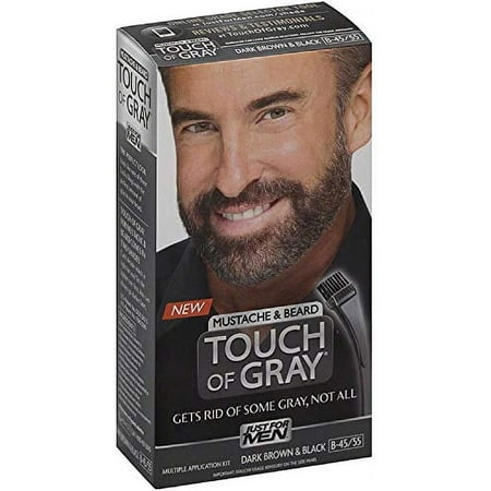 Just for Men Touch of Gray Mustache & Beard Hair Treatment, Dark Brown & Black, 1 Ea, 2 Pack
