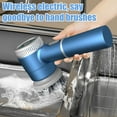 thumbnail image 2 of Electric Spin Scrubber, Strong power Rechargeable Cordless Shower Scrubber with 5 Replaceable Brush Heads, 3H Power 3 Speed, for Cleaning Bathroom Tub Tile Floor Sink Car(Gemstone Blue), 2 of 7