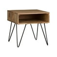 thumbnail image 2 of SIMPLIHOME Hunter Table d'Appoint Carrée Milieu du Siècle Moderne en Bois de Manguier Massif et Métal de 22 Pouces de Large en Naturel avec Rangement, 1 Tablette, pour le Salon et la Chambre, 2 of 8