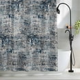 thumbnail image 2 of Shower Curtains for Bathroom-36"x72",Gradient Grey Navy Blue Waterproof Bath Curtain Grommet Shower Curtain Set with Hooks, 2 of 9