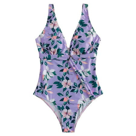

VKEKIEO One-Piece Swimsuit Sport Bra Style Lift Purple M