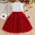 thumbnail image 4 of RXMEKW Robe pour Filles avec Manches en Maille Brodée et Ceinture pour Enfants de 3 à 10 Ans, Design Patchwork pour Fête de Noël et Séance Photo Décontractée, 4 of 9