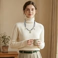 thumbnail image 4 of Unique Bargains 1 Pc Stylish Scarf Necklace with Charm Adjustable Tie Statement Choker for Women Black White, 4 of 5