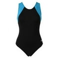 thumbnail image 3 of Dolfin Women's Moderate Lap Color Block Swimsuit in Black/Turquoise, Size 22, 3 of 4