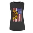 thumbnail image 4 of DailyTrove Women's Sunflower American Flag Tank Top - Polyester Patriotic & Boho Wear, Romantic for Gatherings, 4 of 5