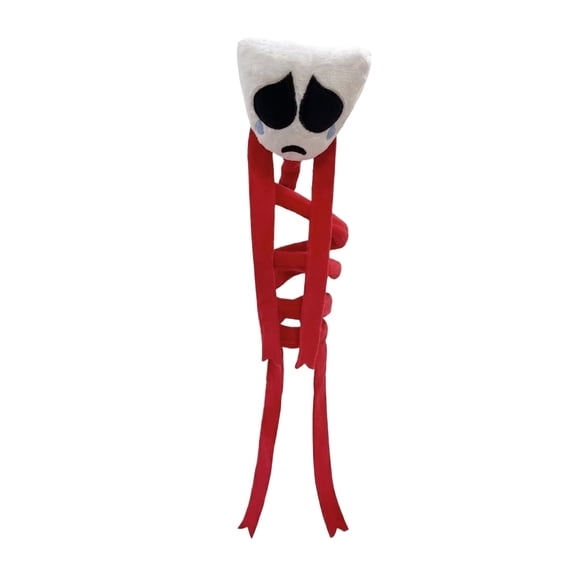 Circus Gangle Plush Toy, 11 Inch Sad Mask Red Ribbon Stuffed Doll, Cartoon Anime Character Soft Plushies Gift for Kids Animation Game Fans Collectible
