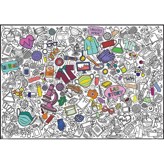 Giant Coloring Poster - Premium Jumbo Coloring Sheets for Kids & Adults with Thick Bleed-Resistant Pages, Use on Floor, Wall, or Table, Use With Alcohol Based Markers (60” x 42”, Lab 23)