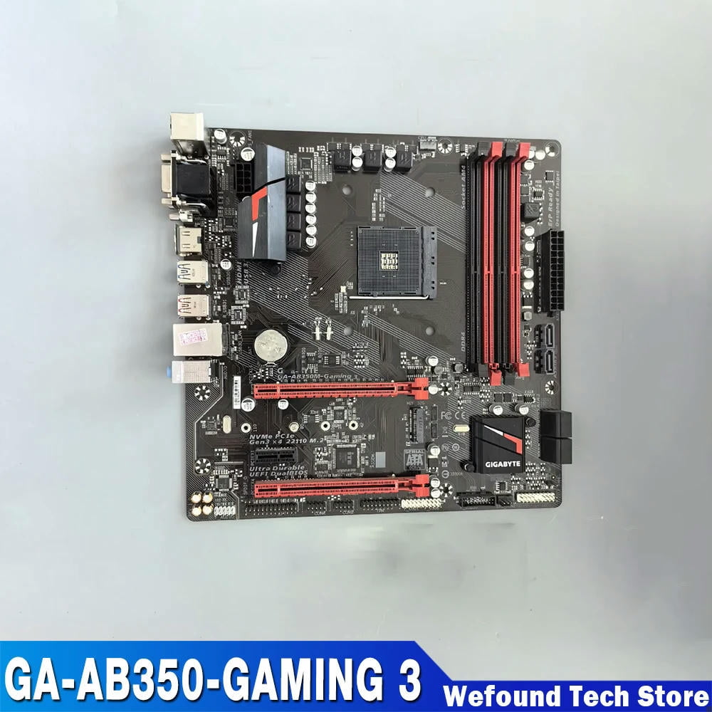 For Motherboard B350 MATX AM4 DDR4 DIMM M2 USB 3.1 GA-AB350-GAMING 3