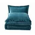 thumbnail image 2 of Chezmoi Collection Ensemble de Couette Réversible en Sherpa Micromink, 3 Pcs, Alternative au Duvet (Très Grand, Sarcelle), 2 of 4