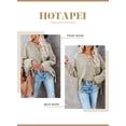 thumbnail image 3 of HOTAPEI Womens Waffle Knit Sweater Casual Crew Neck Long Sleeve Pullover Sweaters for Women Side Slit Henley Knit Tops, 3 of 6