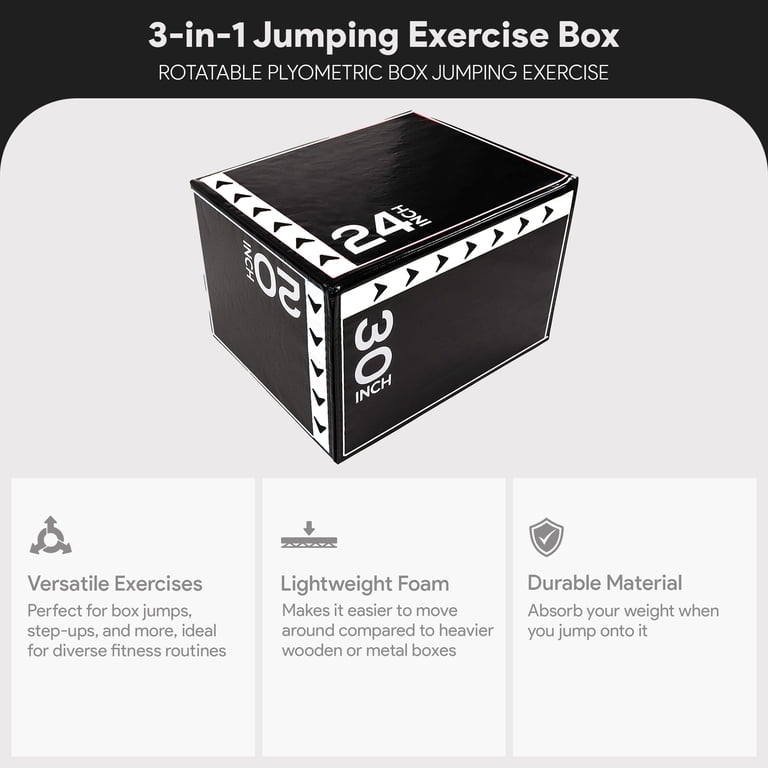 BalanceFrom 16lb 3-in-1 Plyometric Jumping Exercise Box, Foam