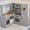 Gray, variant on LAZY BUDDY Corner Wooden Play Kitchen for Kids, Toddler Kitchen Playset Pretend Play Toy with 6 Cookware Accessories, Lights & Sounds