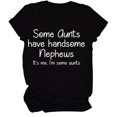 thumbnail image 2 of Camiseta informal holgada de manga corta con estampado gráfico y letras blancas, perfecta para la oficina, el hogar, salidas y deportes - Camiseta elegante XXL negra para mujer, 2 of 5