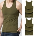 thumbnail image 2 of Charmgo Tank Tops Men, Men's High Elastic Cotton Youth Slim Fit Summer Autumn Middle and Old Age Undershirts Cotton Sling Sleeveless Shirts for Men, Plain Tshirts for Men, Vest for Men Army Green L, 2 of 4