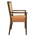 thumbnail image 6 of Christopher Knight Home Mid-Century Modern Rattan Dining Chairs, Upholstered Armchairs, Solid Wood, Walnut+Caramel, Set of 2, 6 of 7