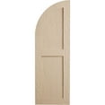 thumbnail image 2 of Ekena Millwork 12"W x 40"H (28" Low Side) Timberthane Sandblasted Two Equal Flat Panel w/Quarter Round Arch Top Faux Wood Shutters (Per Pair), Primed Tan, 2 of 6