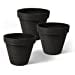 thumbnail image 3 of Algreen Valencia 4-Inch Inside/Outside Round Banded Planter Pot, Black (3 Pack), 3 of 3