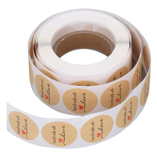Kraft Paper Stickers, Tear Proof Kraft Paper Hand Made Label Stickers Waterproof For Kitchen For Office For School