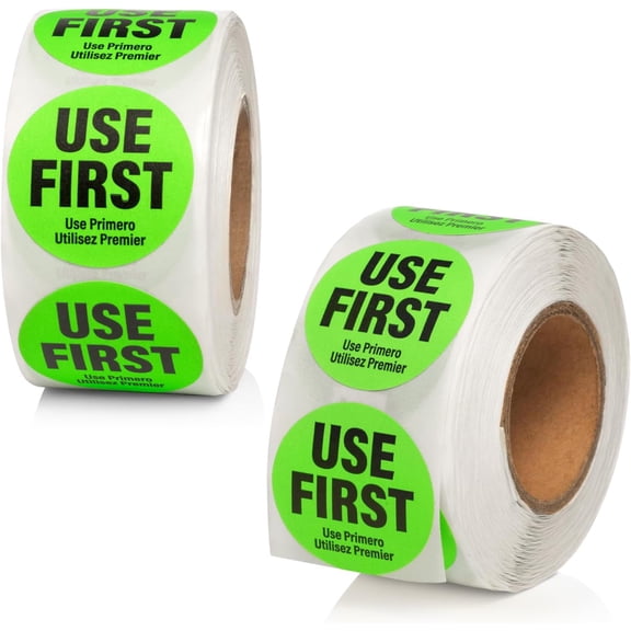 1000 Labels Use First Stickers for Food Service, 1.5-inch Wide, by Sutter Signs