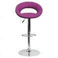 thumbnail image 5 of Purple Vinyl Rounded Back Adjustable Height Barstool,Chrome Base, 5 of 6