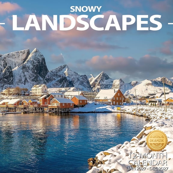 2027 Wall Calendar Snowy Landscapes - Hangable Monthly Scenic Planner | Large Blocks