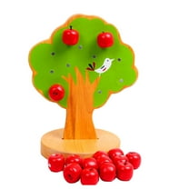 ChicYu Magnetic Wooden Fruit Tree Toy Early Education Educational Hand-Eye Coordination Training Toy Easy to Operate Enhances Fine Motor Skills for Toddlers