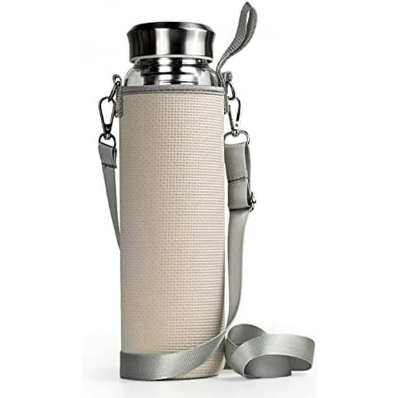 32 oz Glass Water Bottles with Stainless Steel Lid and Sleeve - Borosilicate Glass Sports Water Bottle with Strap for Drinking$$Sport & Recreation Other