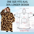 thumbnail image 4 of Oversized Wearable Blanket Hoodie,Yellow and Brown Of Leopard Print Sherpa Blanket Hoodie with Super Pockets,Super Warm Fuzzy Pullover for Women & Men, 4 of 6