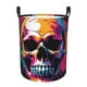 thumbnail image 1 of Balery Colorful Skull Cesta de ropa redonda con asas, impermeable, independiente, para ropa, juguetes, dormitorio y familia-Small, 1 of 6