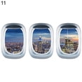 thumbnail image 1 of 3pcs/set Airplane Window Decal Three-dimensional Self Adhesive Window View Landscape Wall Decor Airplane Wall Stickers For Home, 1 of 5