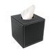 thumbnail image 1 of Tissue Box Leather Black Square Napkin Holder, 1 of 5