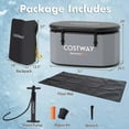 thumbnail image 3 of Costway XL 129 Gal Oval Ice Bath Tub for Athletes with Cover Hand Pump Backpack for Adults Gray, 3 of 10