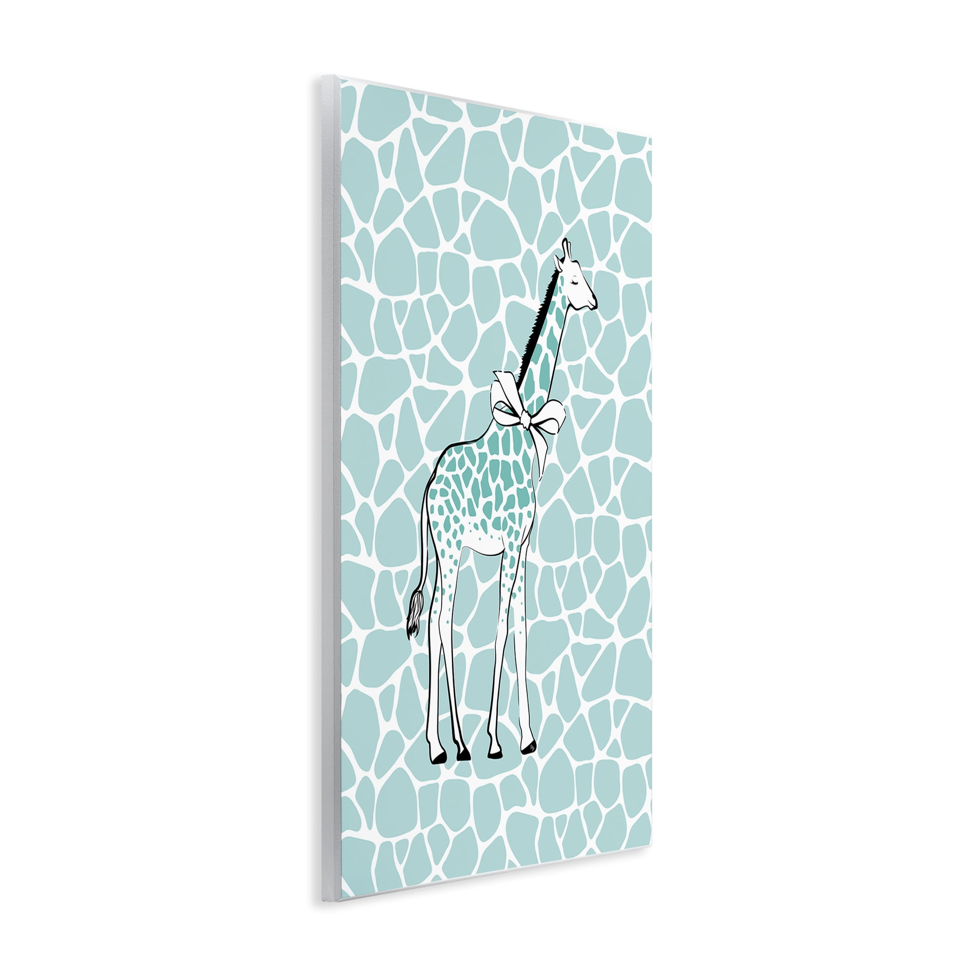 Stupell Industries Blue Patterned Glam Giraffe Animals & Insects Painting Unframed Art Print Wall Art, 10 x 15