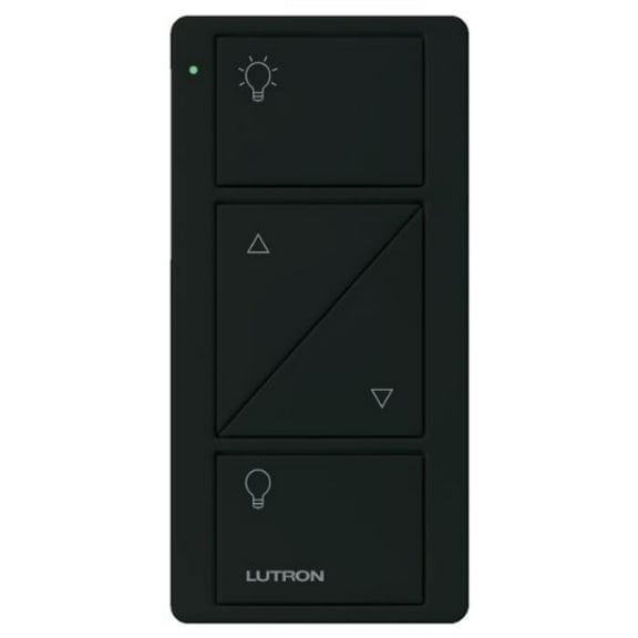 lutron pico remote with raise/lower for caseta wireless smart dimmer switches, pj2-2brl-gbl-l01, black