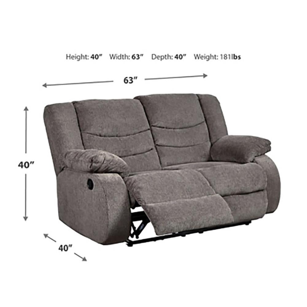 Signature Design by Ashley Tulen Reclining Loveseat in Gray