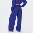 thumbnail image 4 of Nestiefly Womens Sweatpants Fall Winter Baggy Wide Leg Sweatpant Fleece Lined Straight Leg Sweat Pants Royal Blue 2XL, 4 of 5