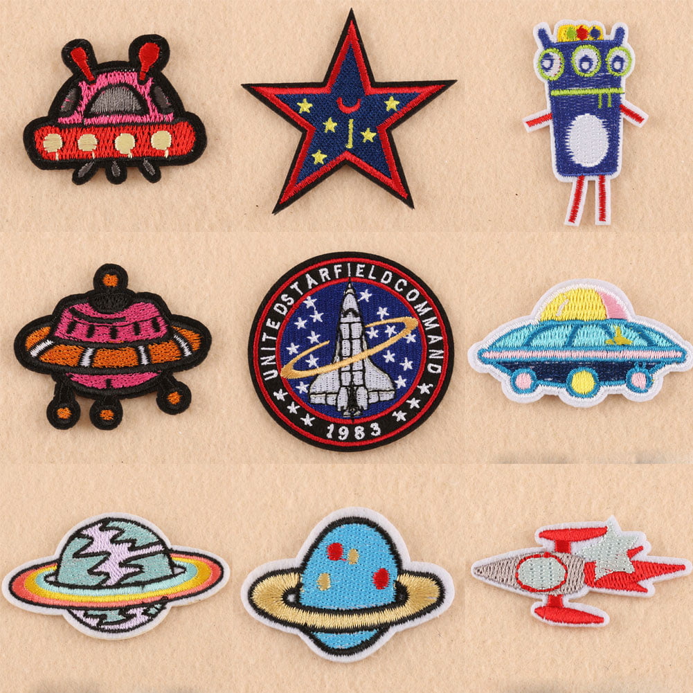 10Pcs Star Embroidery Patch Badge Sew on Iron On Clothes Bag  Applique DIY 2.8cm