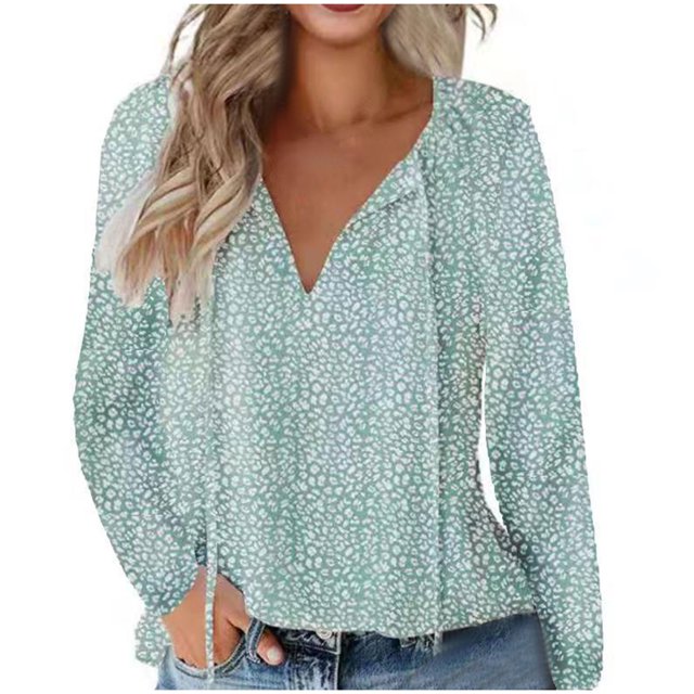 Pompotops Chemise en Chiffon Décontractée à Col en V Fragmentée Manches Courtes pour Femmes en Liquidation