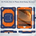 thumbnail image 5 of Case for iPad 9th/8th/7th Generation 10.2 Inch iPad 9th Generation Case with Screen Protector Rotating Stand Pencil Holder Heavy Duty Shockproof Cover for 9th Gen iPad Case Kids,Navy Orange, 5 of 14