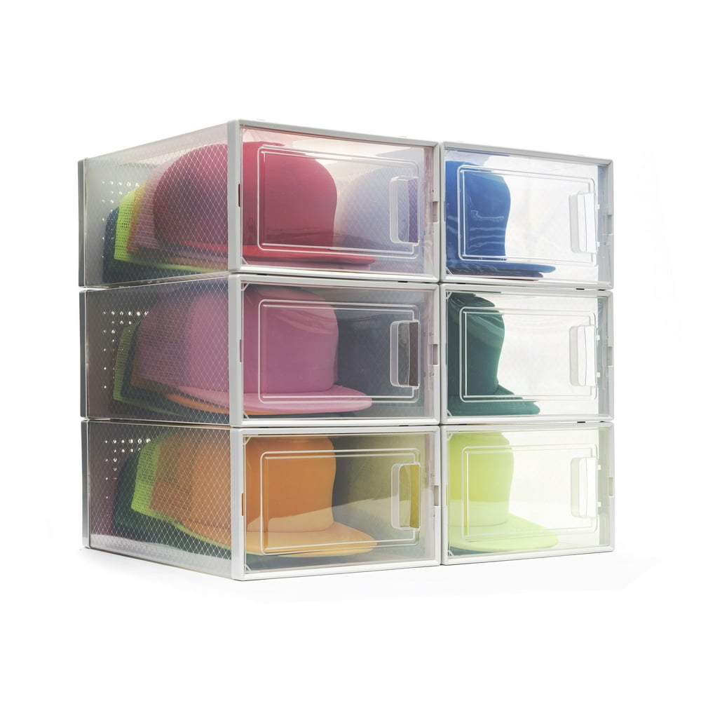 clear plastic hat storage boxes